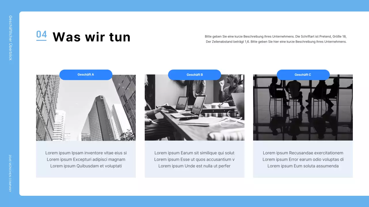 Ein einfaches blaues Anschreiben an ein Unternehmen