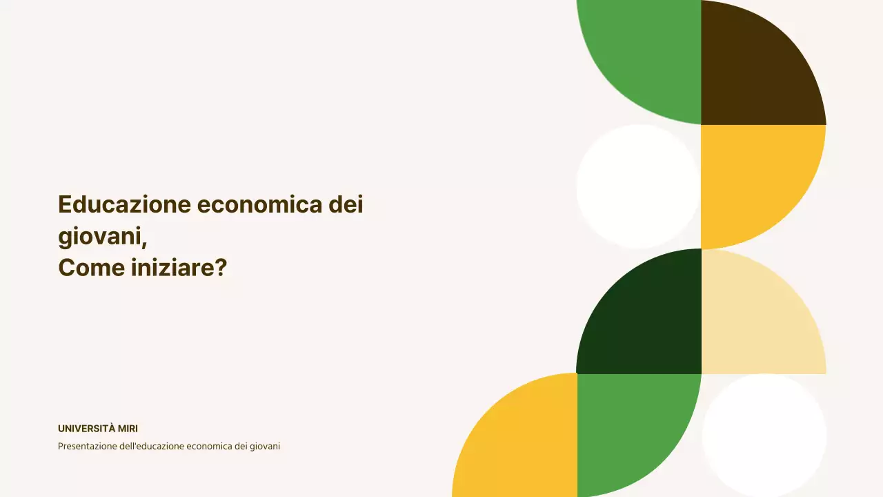Materiale semplice per l'educazione economica dei giovani di colore giallo e marrone