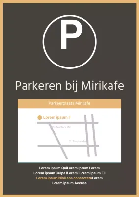Nette bruine parkeerposter voor een café