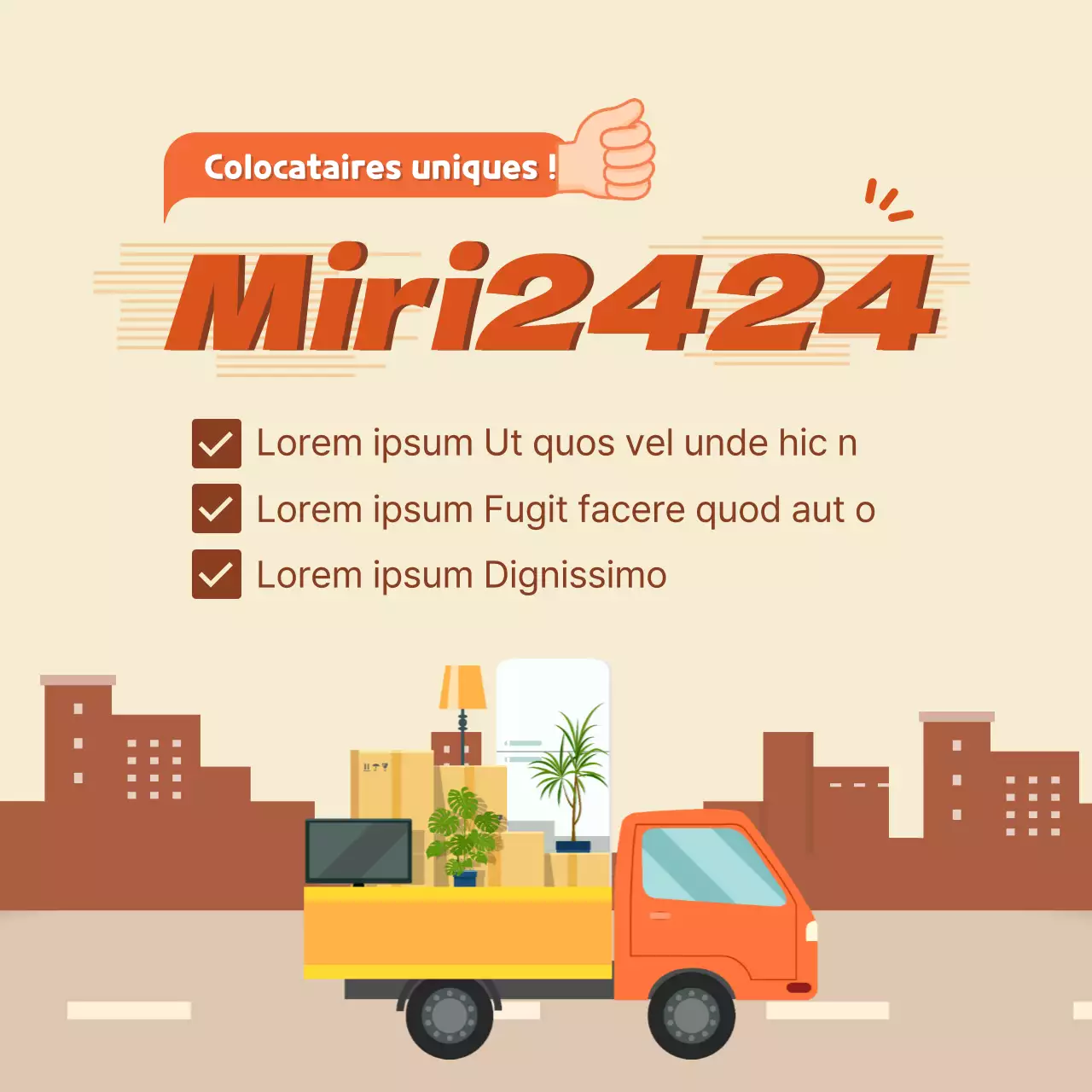 Faites la promotion de votre entreprise de déménagement avec une illustration de camion orange