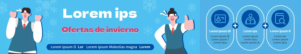 Azul Rojo Invierno Ilustración Admisiones Escuela Promoción