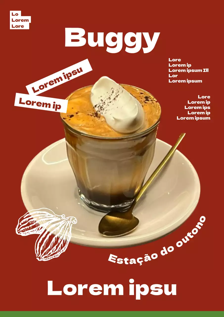 Utilizar a tipografia para promover um novo menu de café de outono com um toque de meados do século