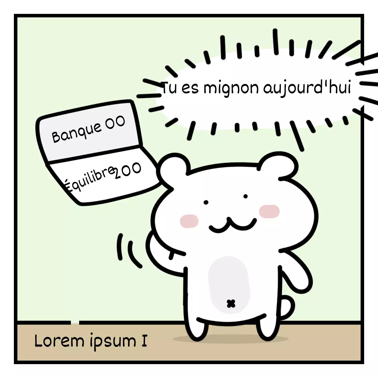 Un emoji d'un employé de bureau avec un ours en peluche blanc de couleur chartreuse.