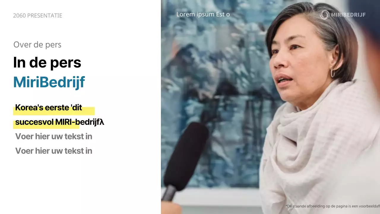 Een modern wit en blauw bedrijfsintroductievoorstel