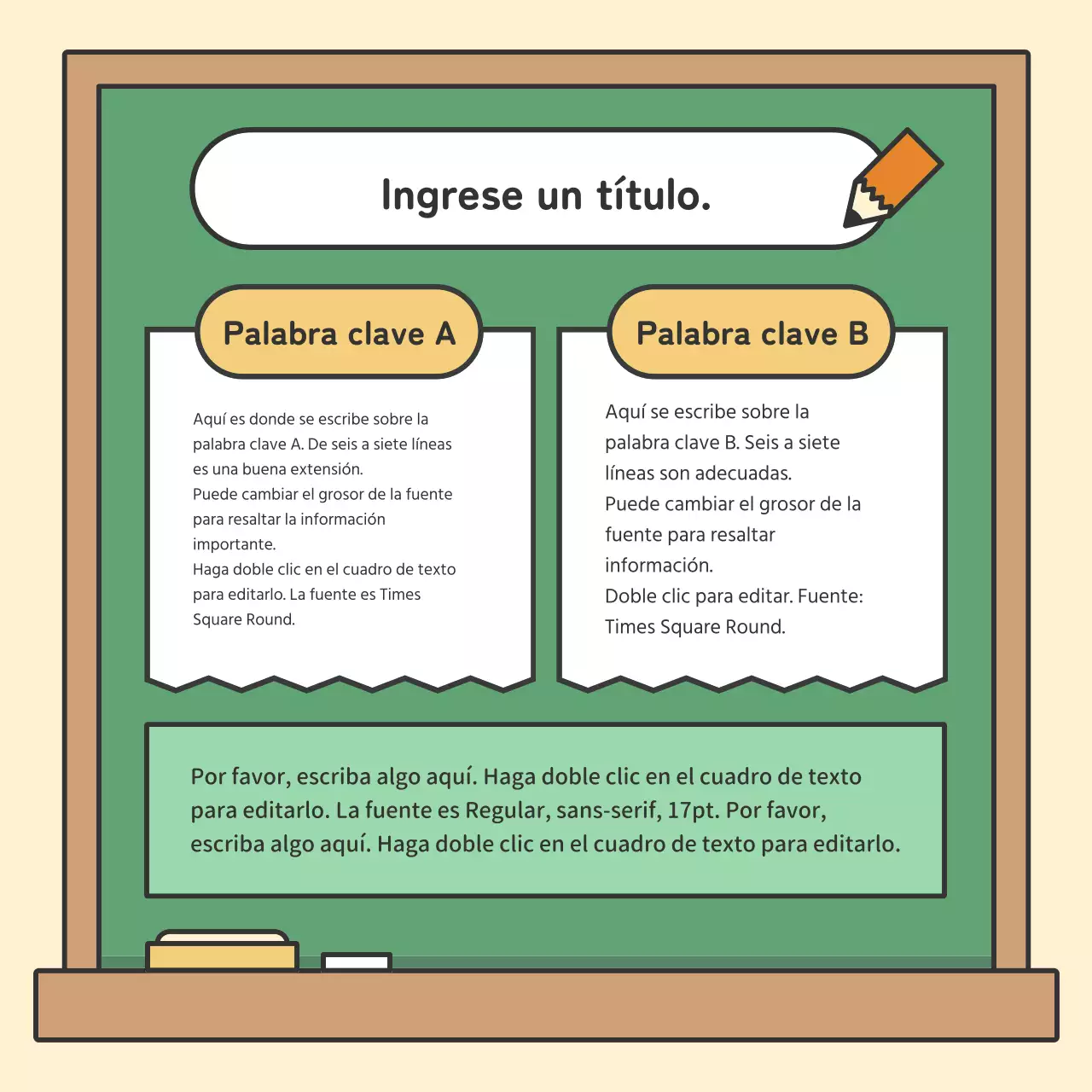 Coloridas tarjetas educativas para la pizarraNoticias