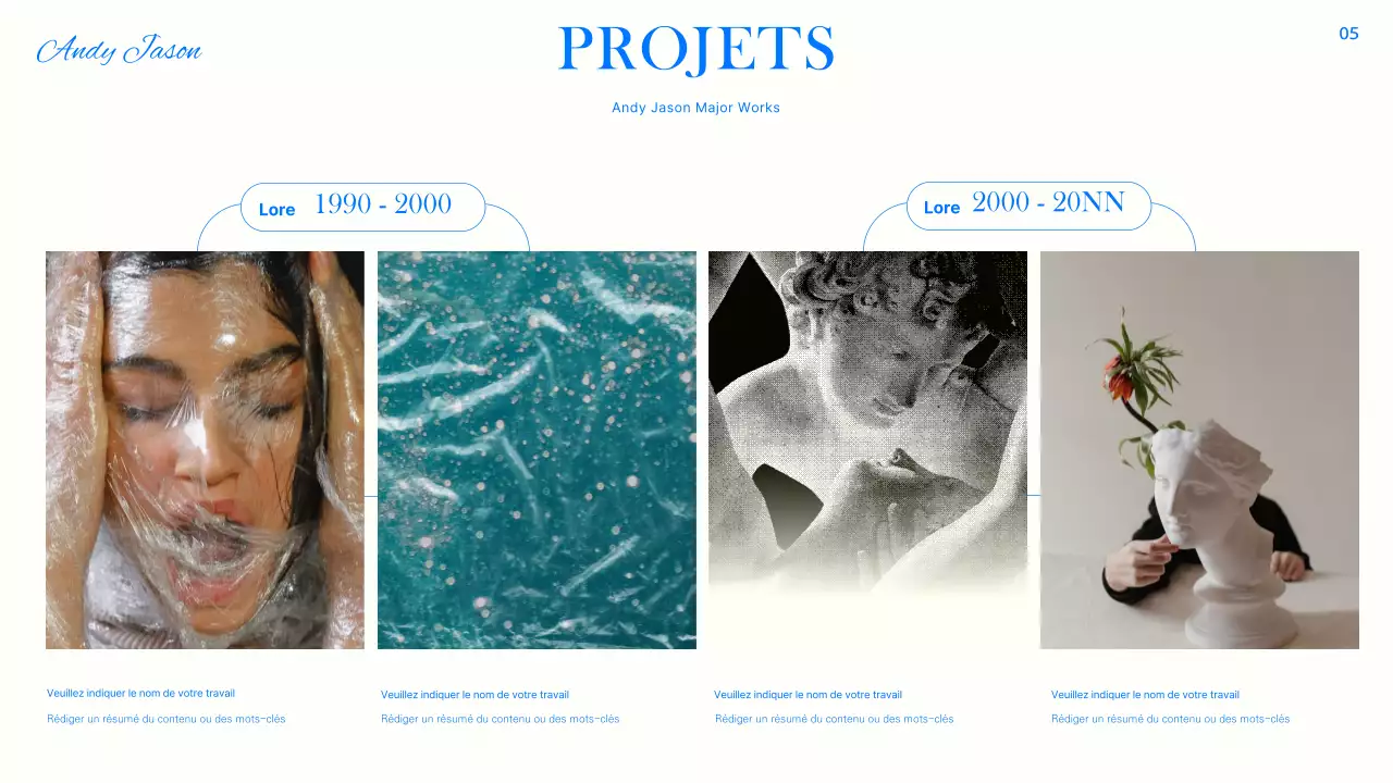 Reportage tendance en bleu, noir et blanc