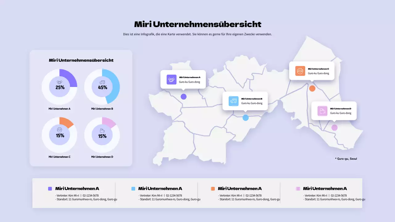 Saubere Karte in lila und weiß