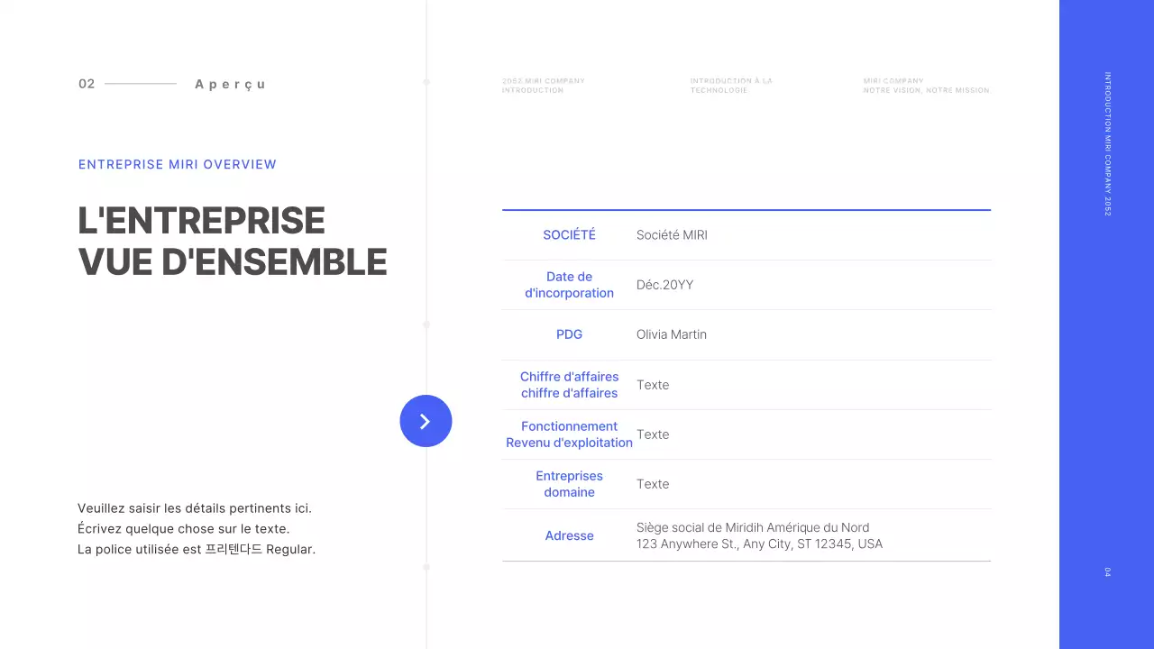 Concept de ligne de base en bleu et blanc Profil de l'entreprise