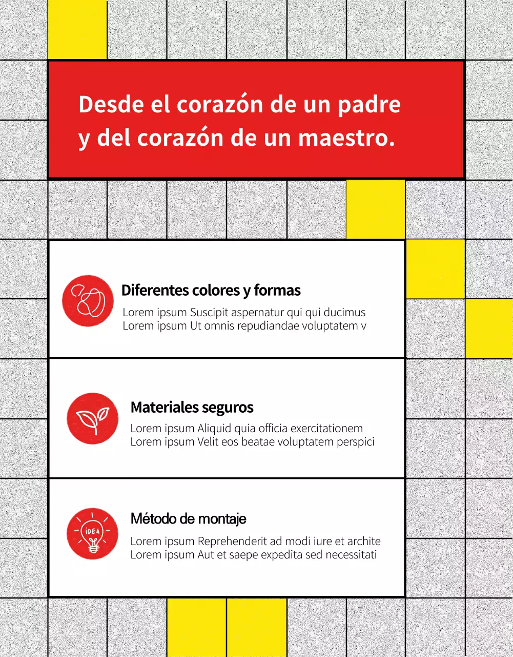 Promocione el Día del Niño con una cuadrícula de colores retro