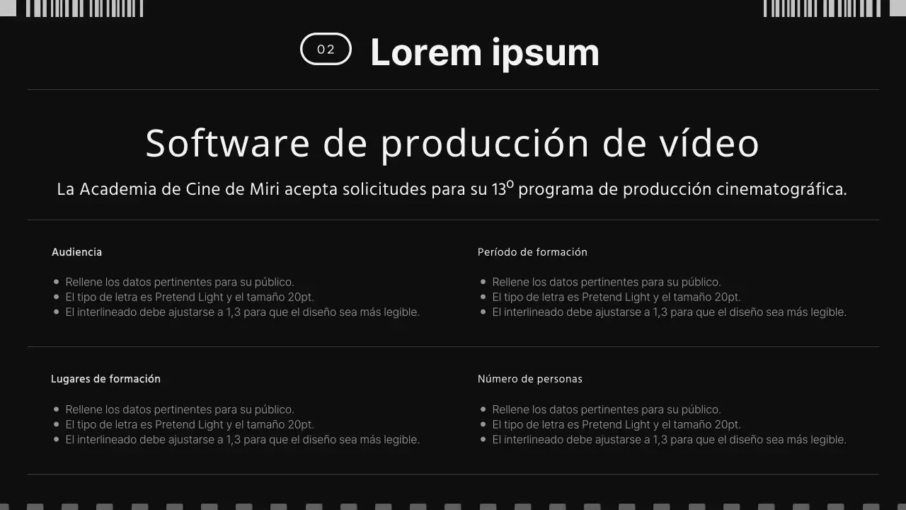 Concepto de película en blanco y negro para promocionar la Academia de Cine