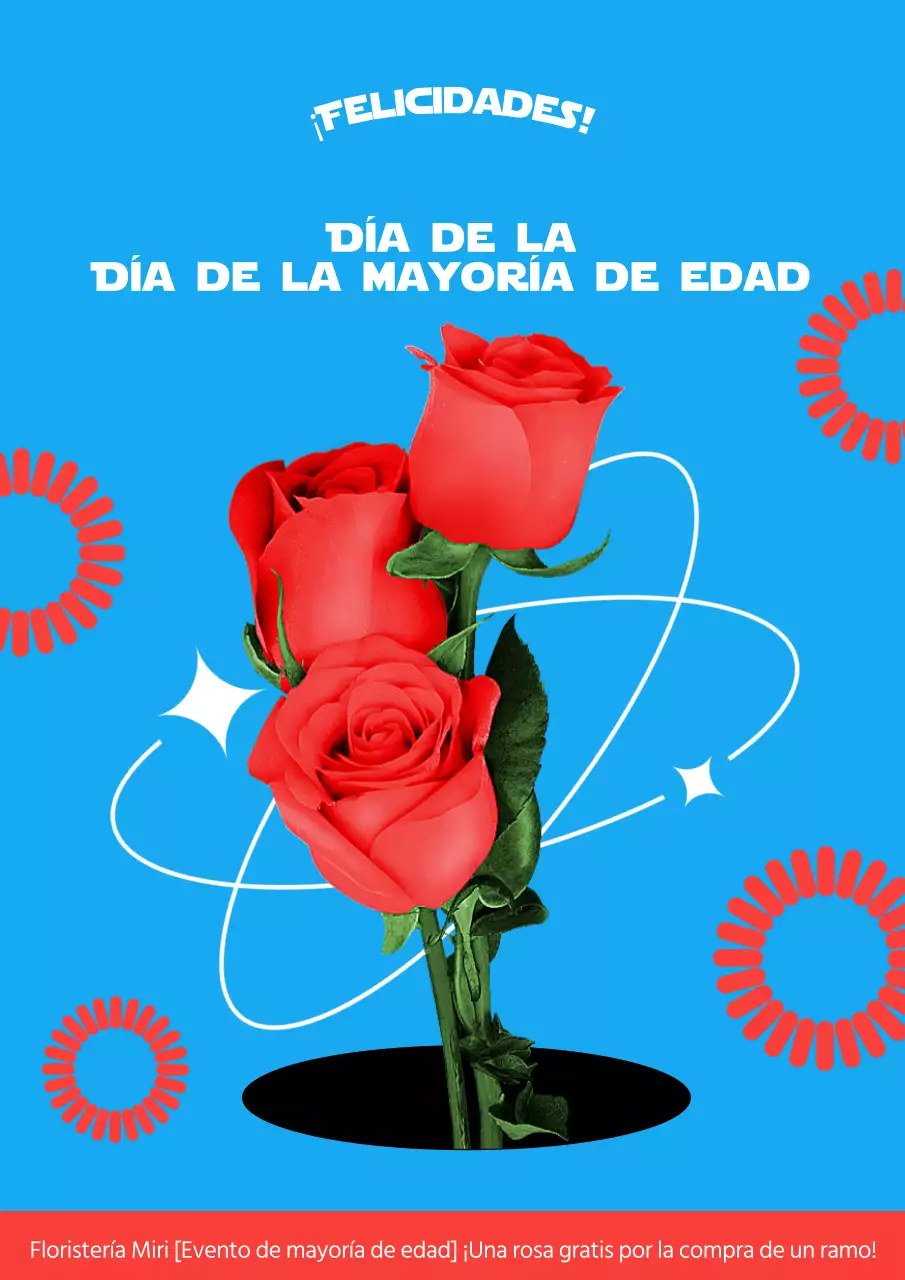 Promueva las rosas de San Valentín en azul claro y rojo