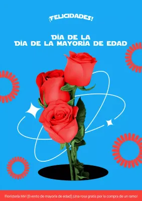 Promueva las rosas de San Valentín en azul claro y rojo