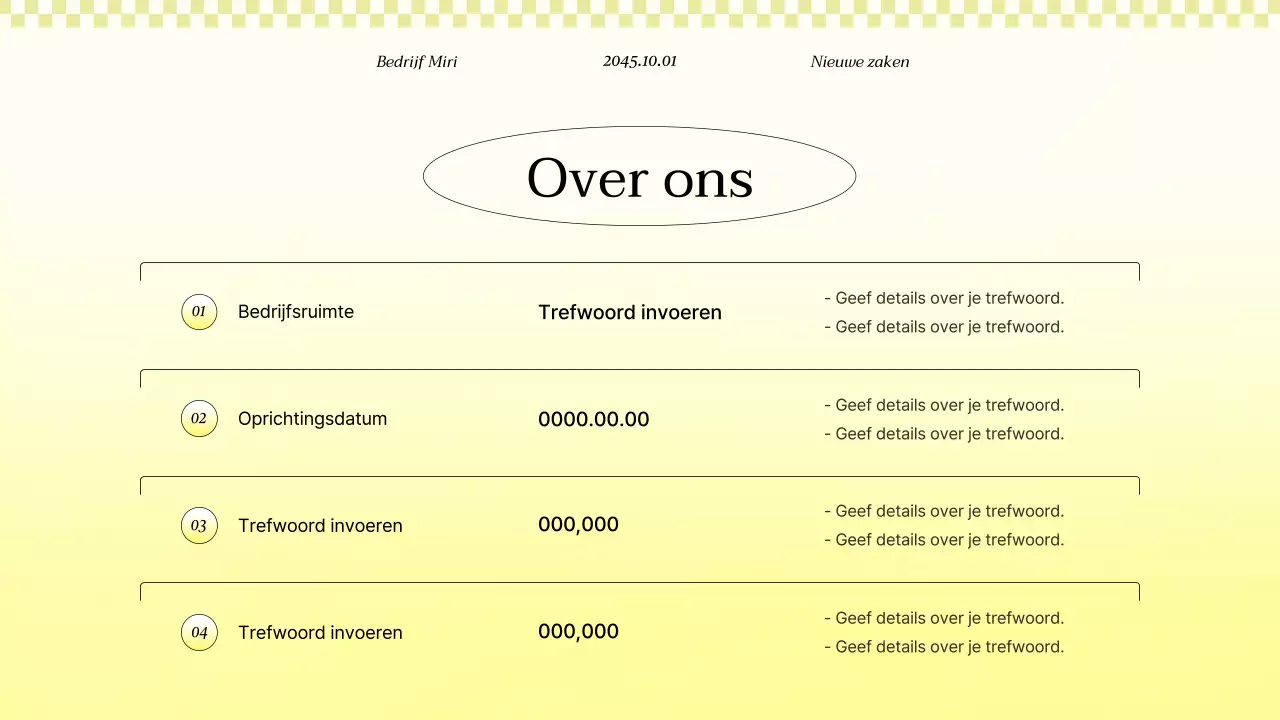 Kitscherig zakelijk projectvoorstel in geel