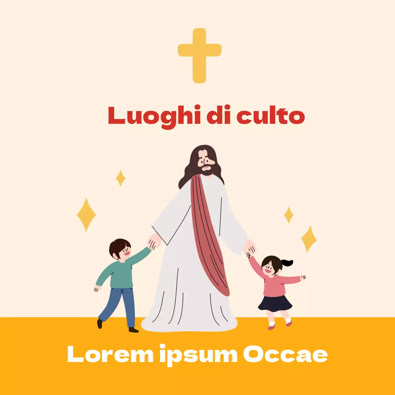 Giallo illustrazione carino chiesa corona distanziare