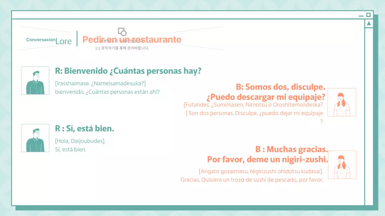 Una sencilla lección de japonés con menta y naranja