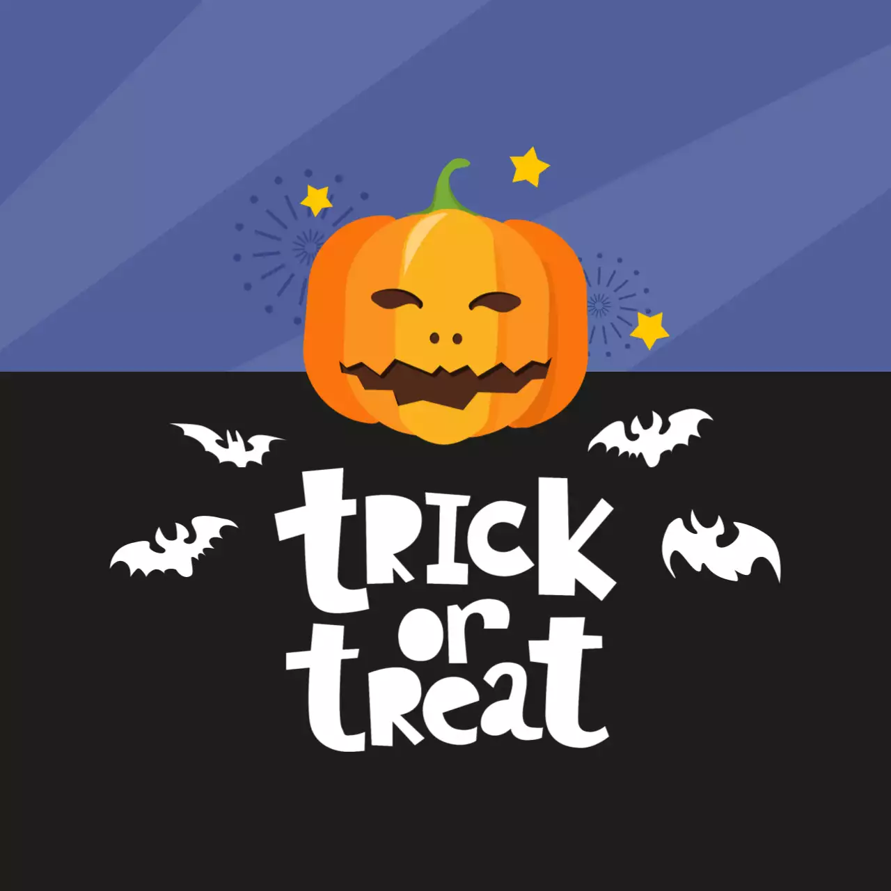 オレンジと青のイラスト ハロウィンイベント広報