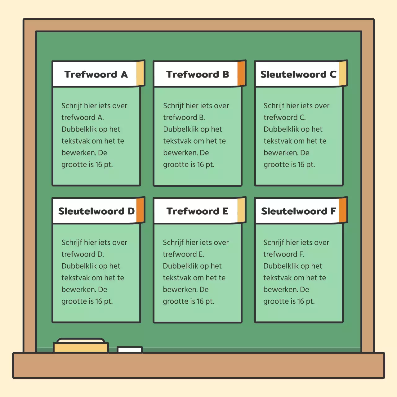 Kleurrijke schoolbordkaartenNieuws