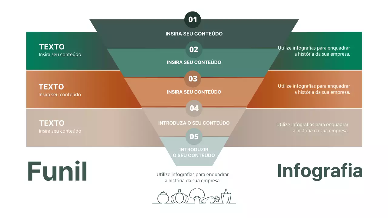 Diagrama de uma impressão vegetal em funil verde e castanho