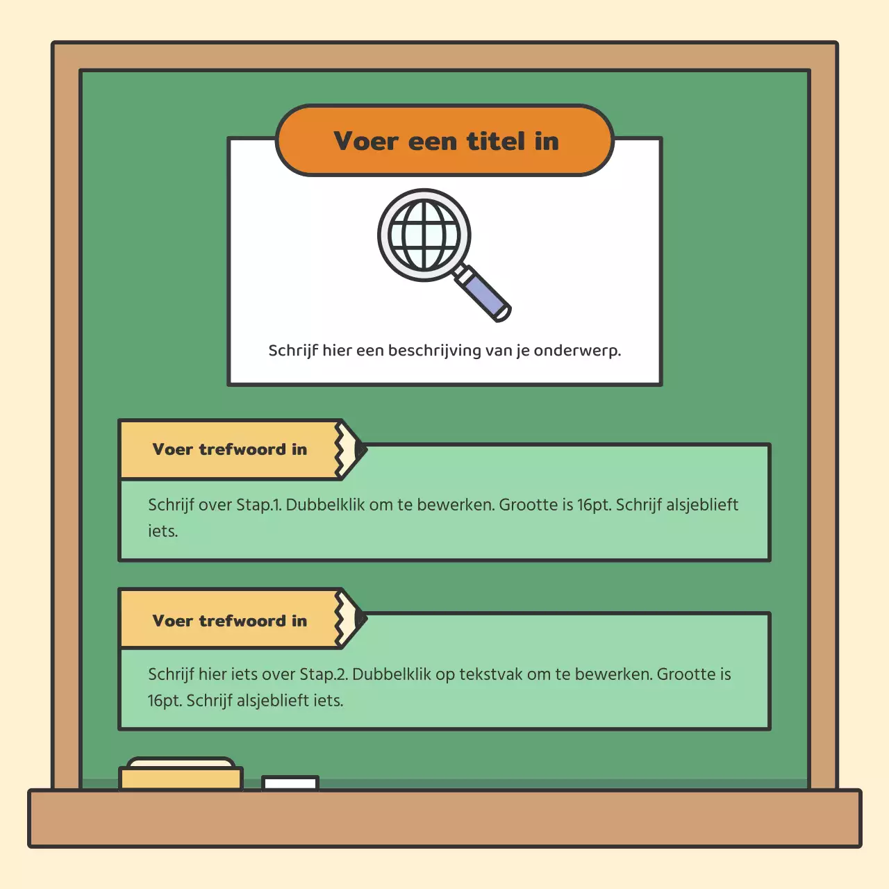 Kleurrijke en schattige krijtbordkaartenNieuws