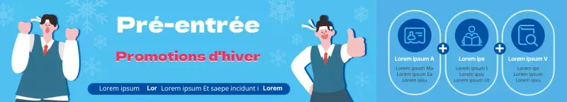 Bleu Rouge Hiver Illustration Admissions Ecole Promotion