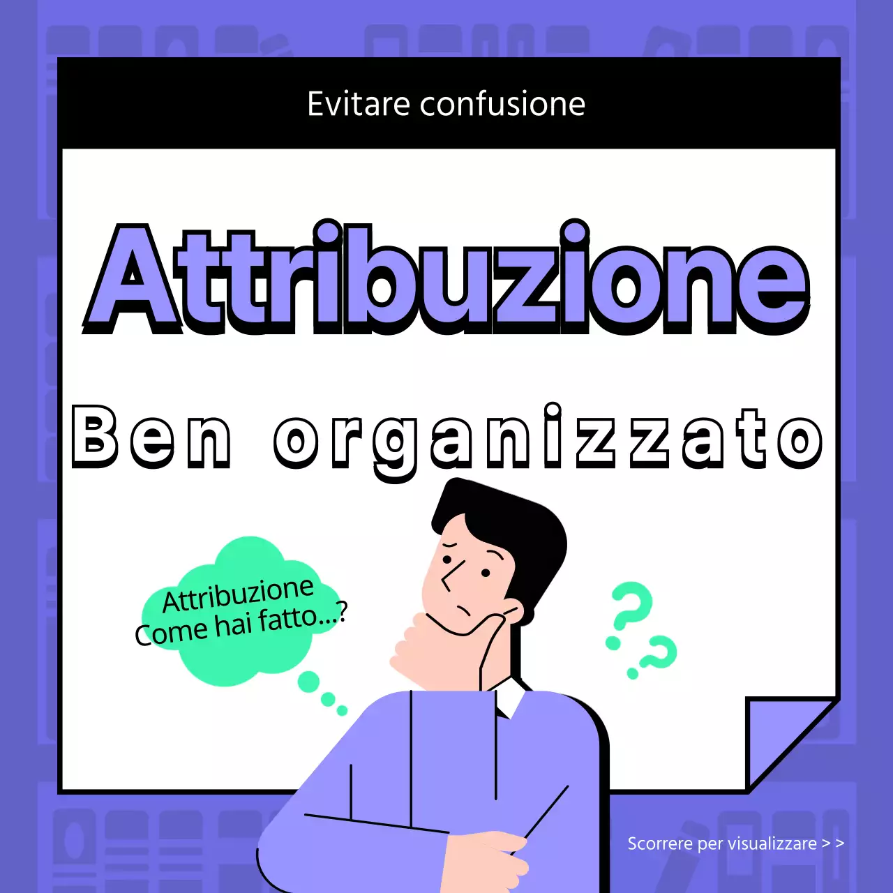 Attribuzione dell'illustrazione ai colori viola e menta