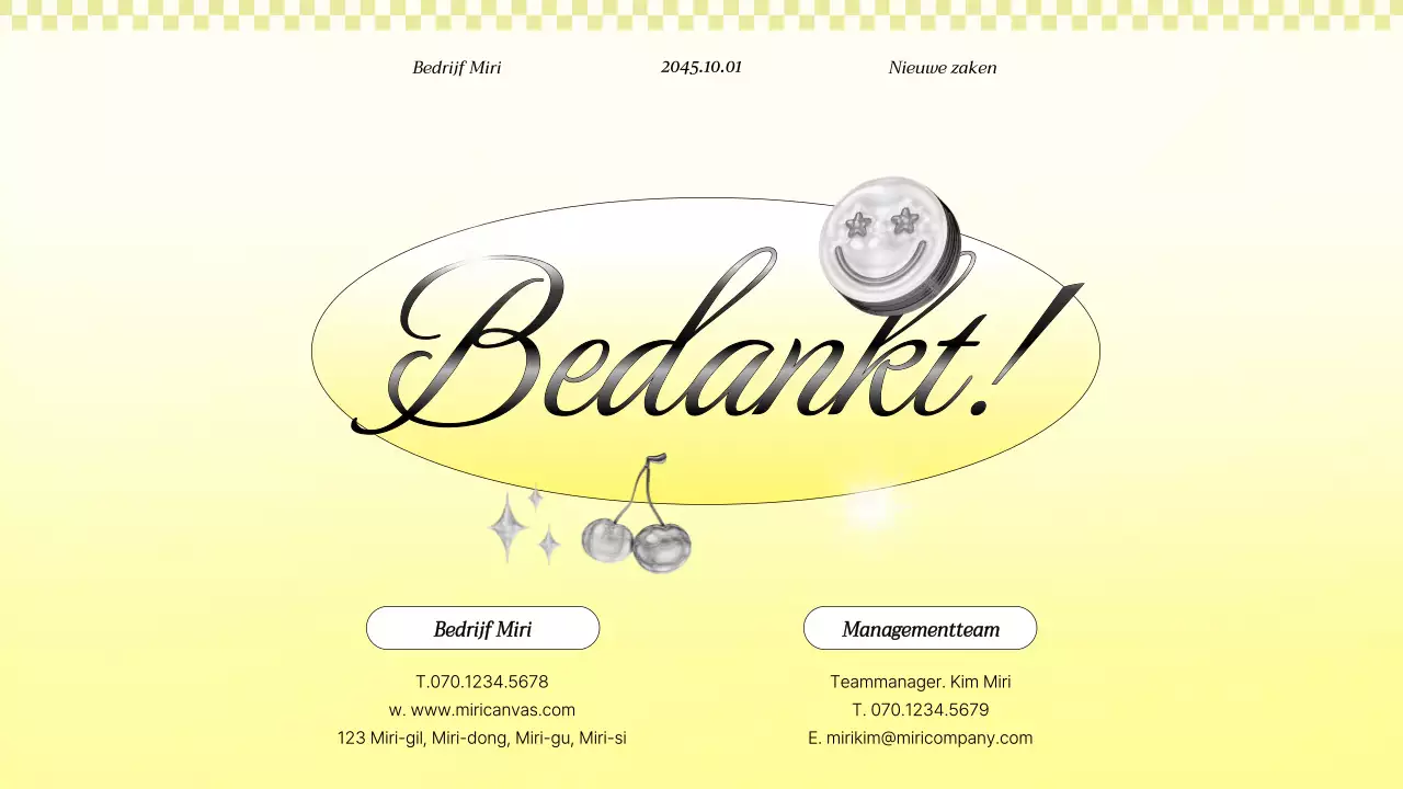 Kitscherig zakelijk projectvoorstel in geel