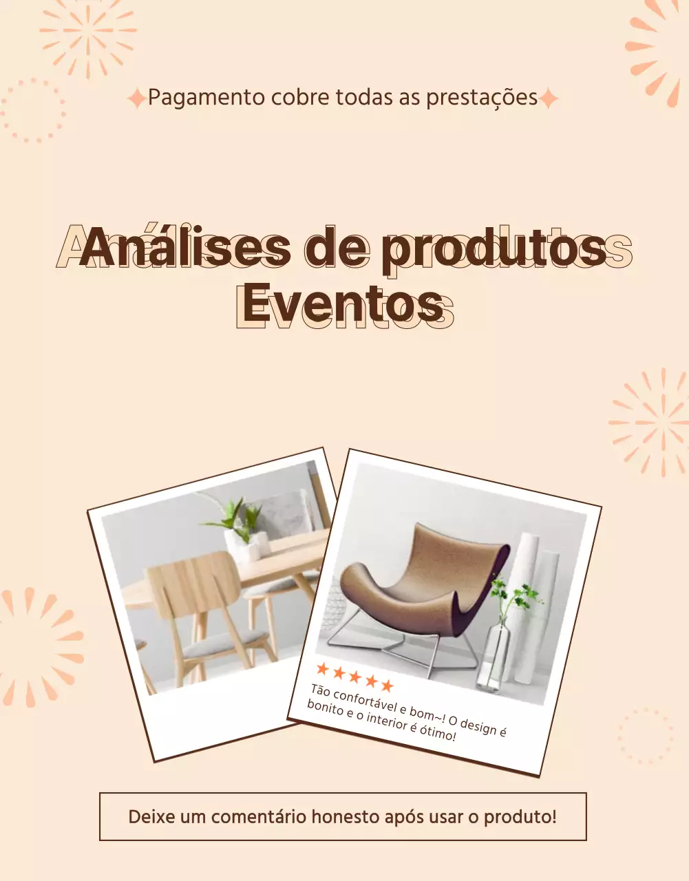 Página do evento de revisão do castanho e laranja