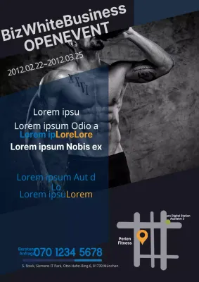 Schwarzer und einfacher Werbeflyer für Fitnesscenter