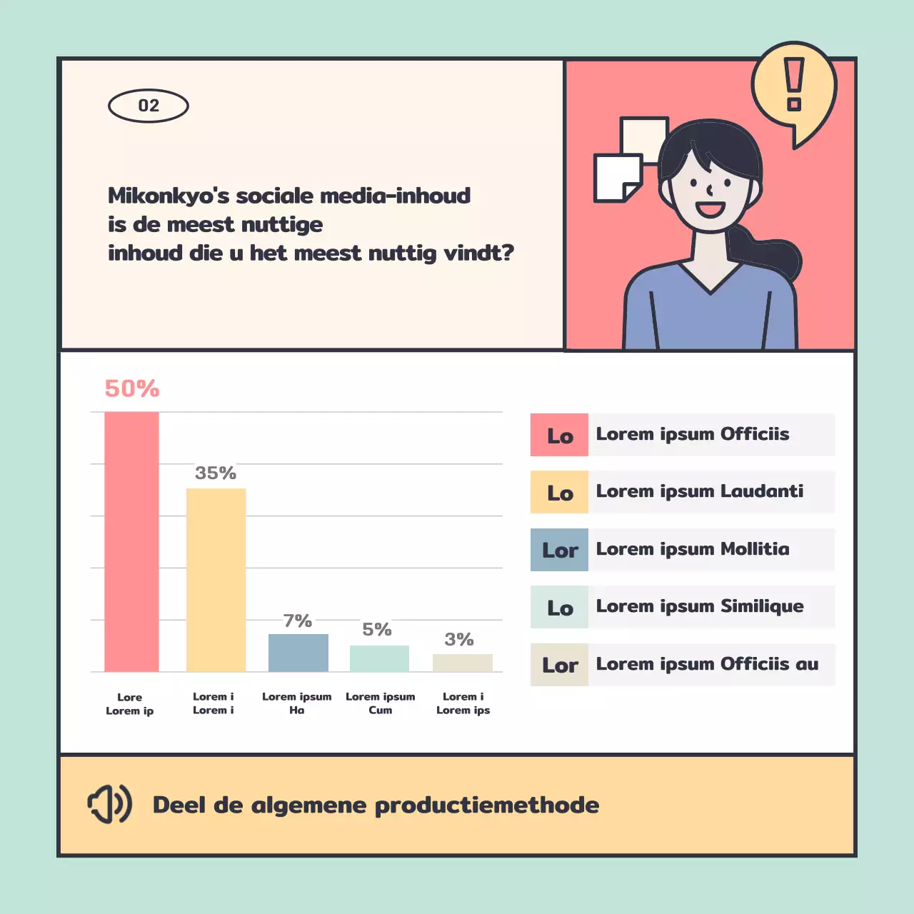 Schone overzichten met schattige roze en gele illustraties