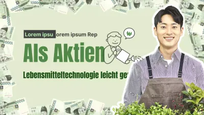 Ein Food-Tech-Thema mit einer Kombination aus fotorealistischen Bildern und Illustrationen in den Farben von grünem Tee