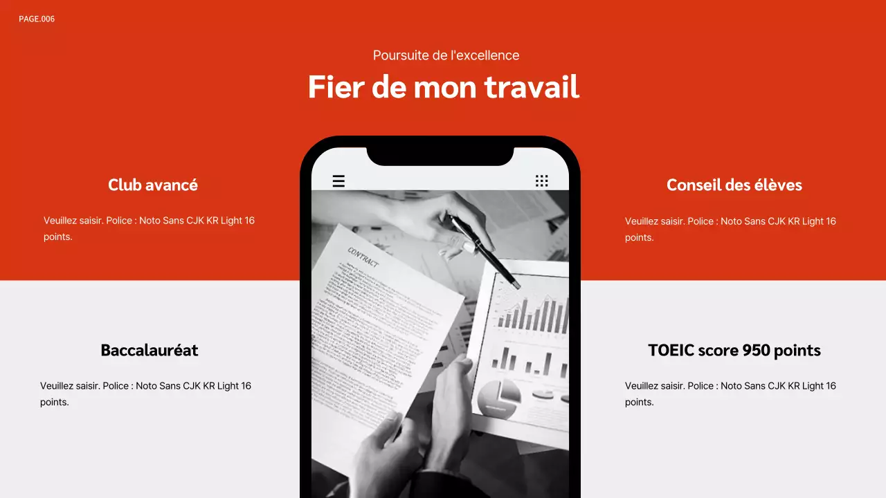 Présentation du portefeuille en orange et noir