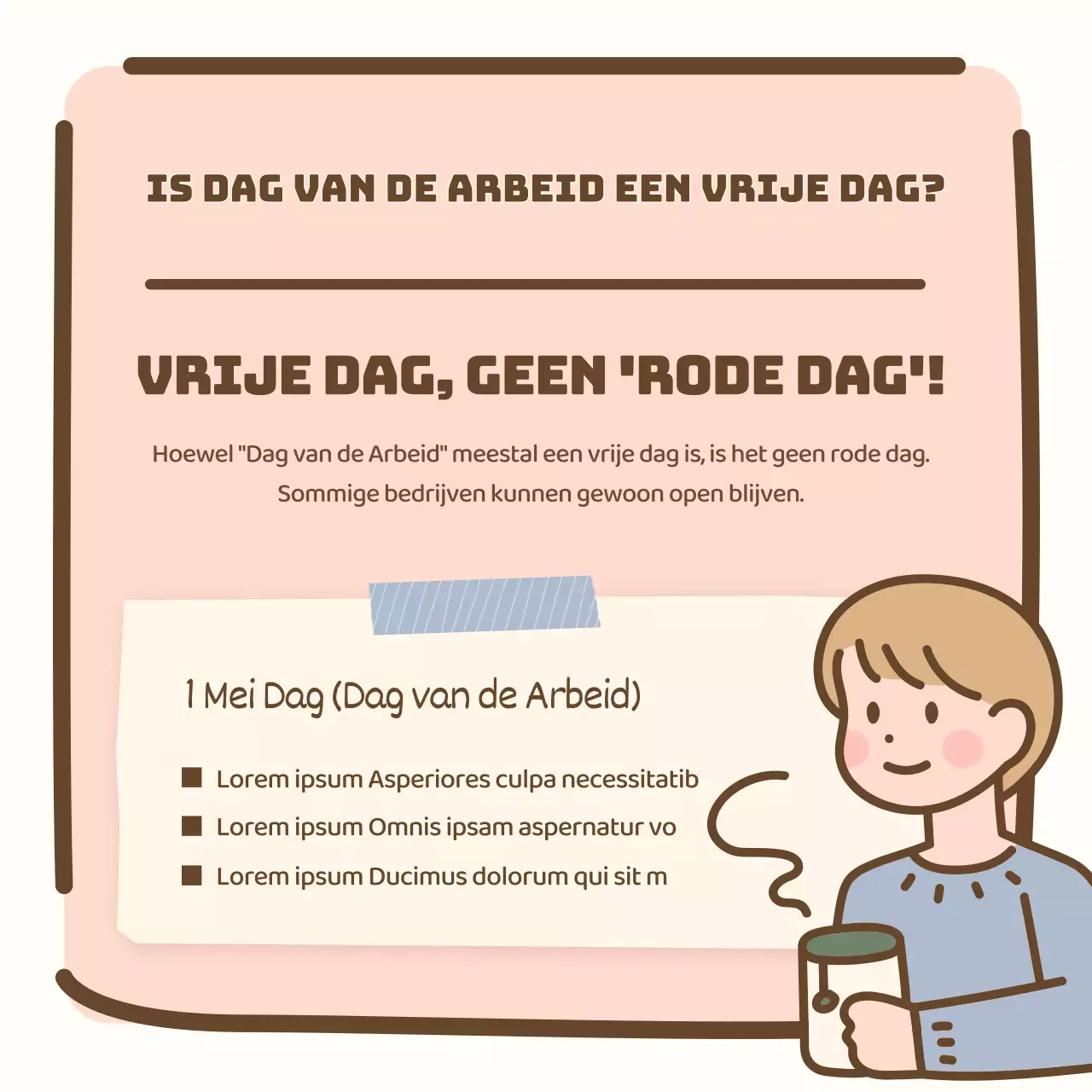 Mooie en warme werknemersvakantiekennis in pastelkleuren