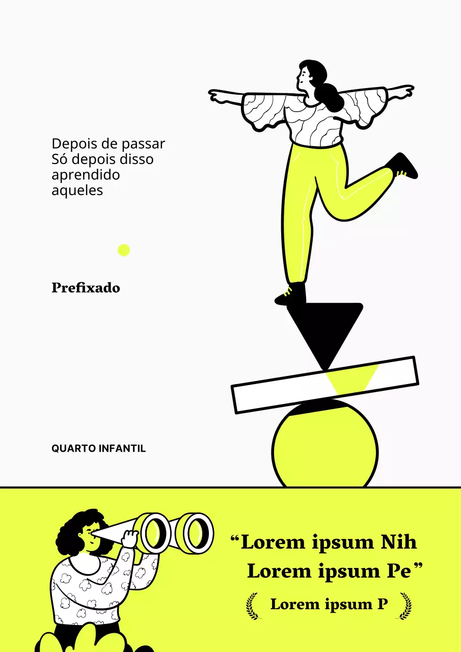 Capa de livro simples de lições de vida em branco e amarelo