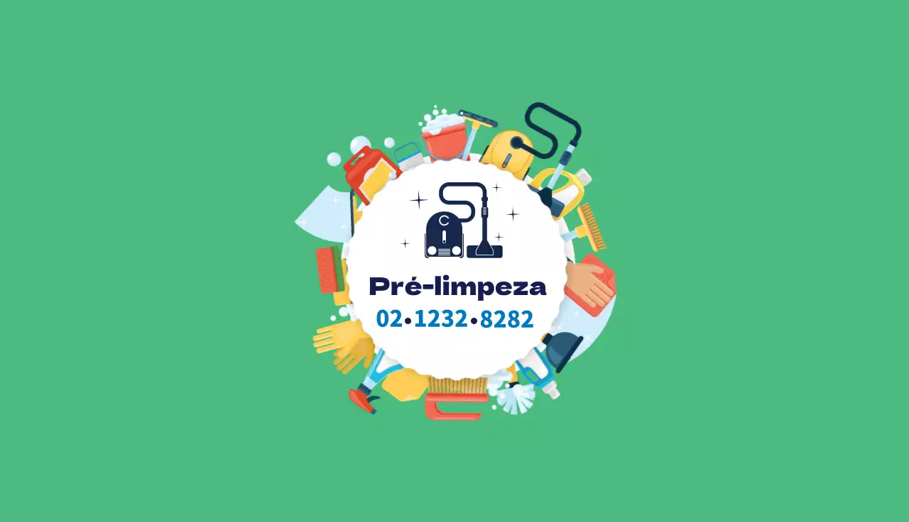 Ilustração verde promoção de serviço de limpeza