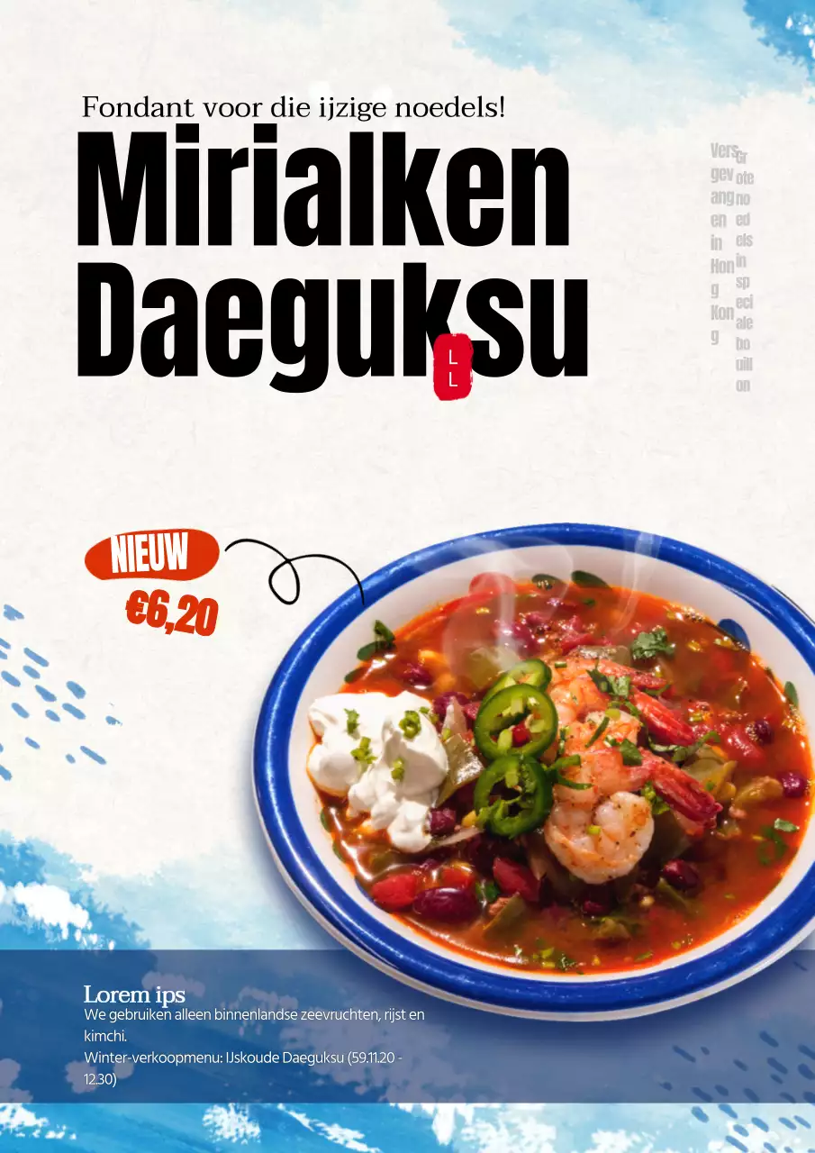 Promoot het nieuwe wintermenu met een blauwe oceaan gevoel