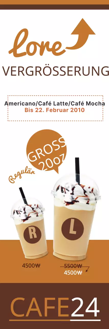 Kaffee-Größenvergleich