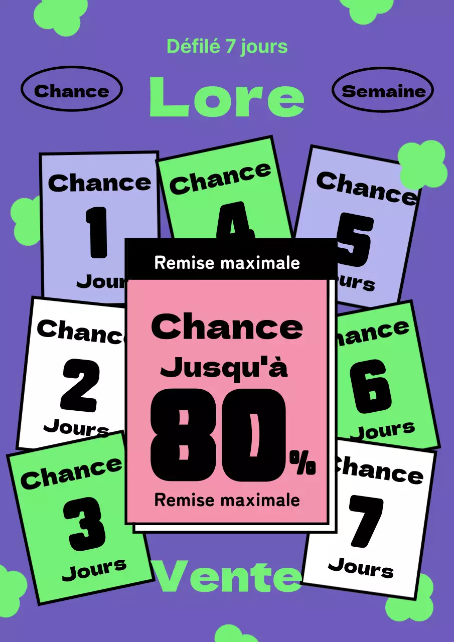 Promouvoir la semaine des rabais avec des touches de violet et de chartreuse