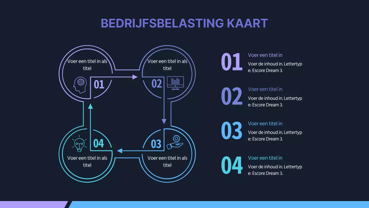 Marineblauwe zakelijke routekaart infographic Rotatie zakelijke sjabloon