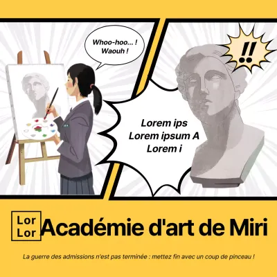 Concept de webtoon jaune pour l'examen d'entrée, l'art et la promotion de l'école