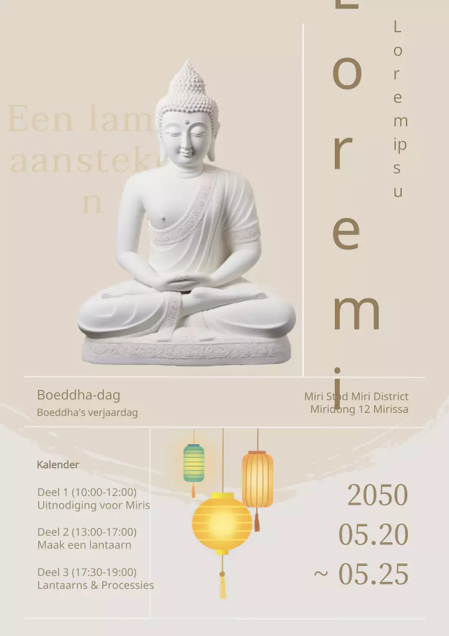 Bevorder een wit en schoon Boeddha-dag lantaarnfestival