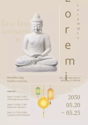 Bevorder een wit en schoon Boeddha-dag lantaarnfestival