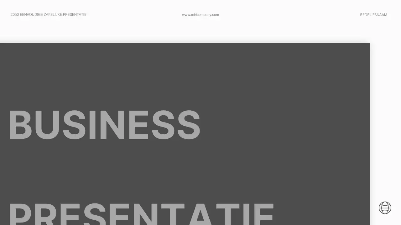Eenvoudige zakelijke presentatie in zwart-wit