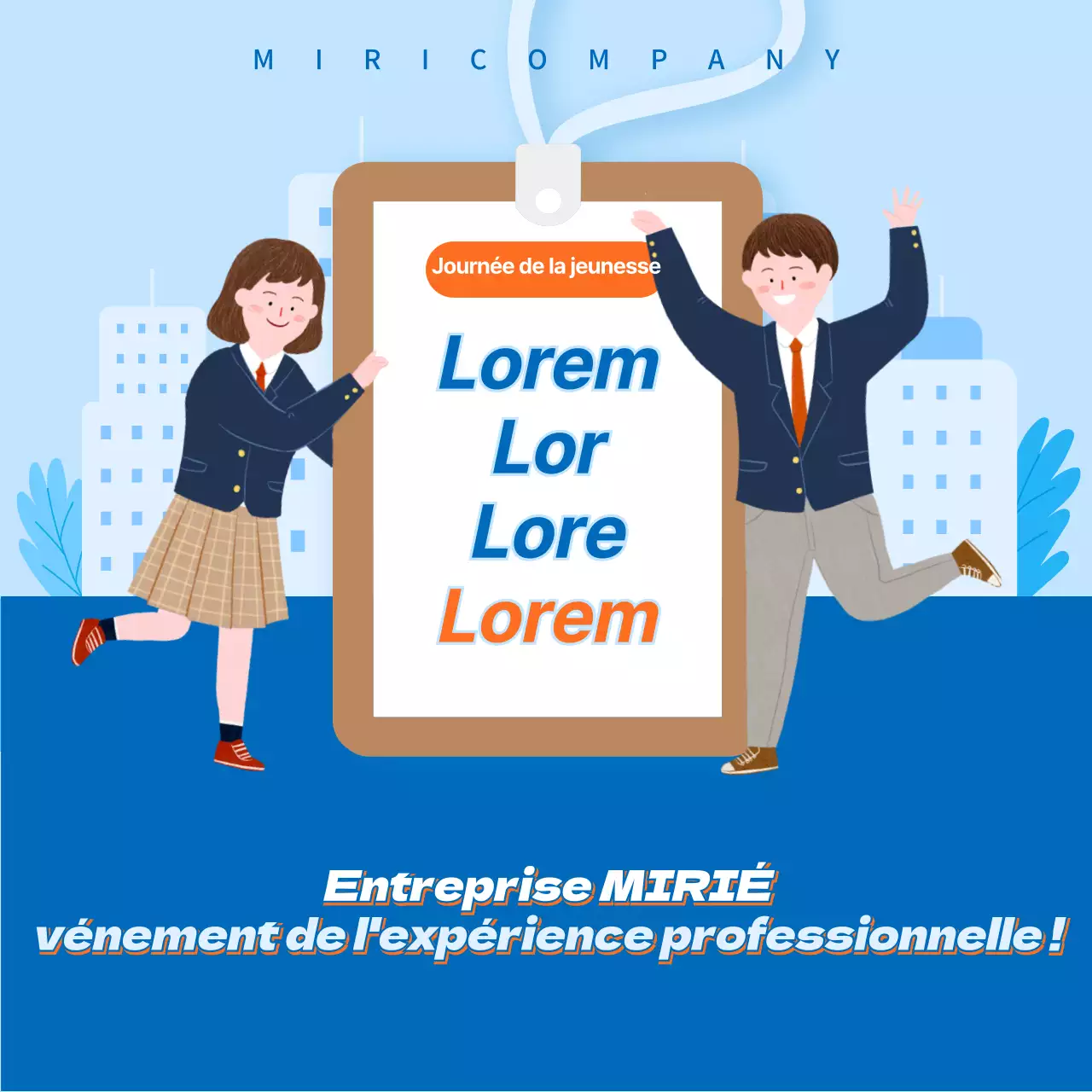 Promouvoir les événements liés à l'expérience professionnelle pour la Journée de la jeunesse en bleu