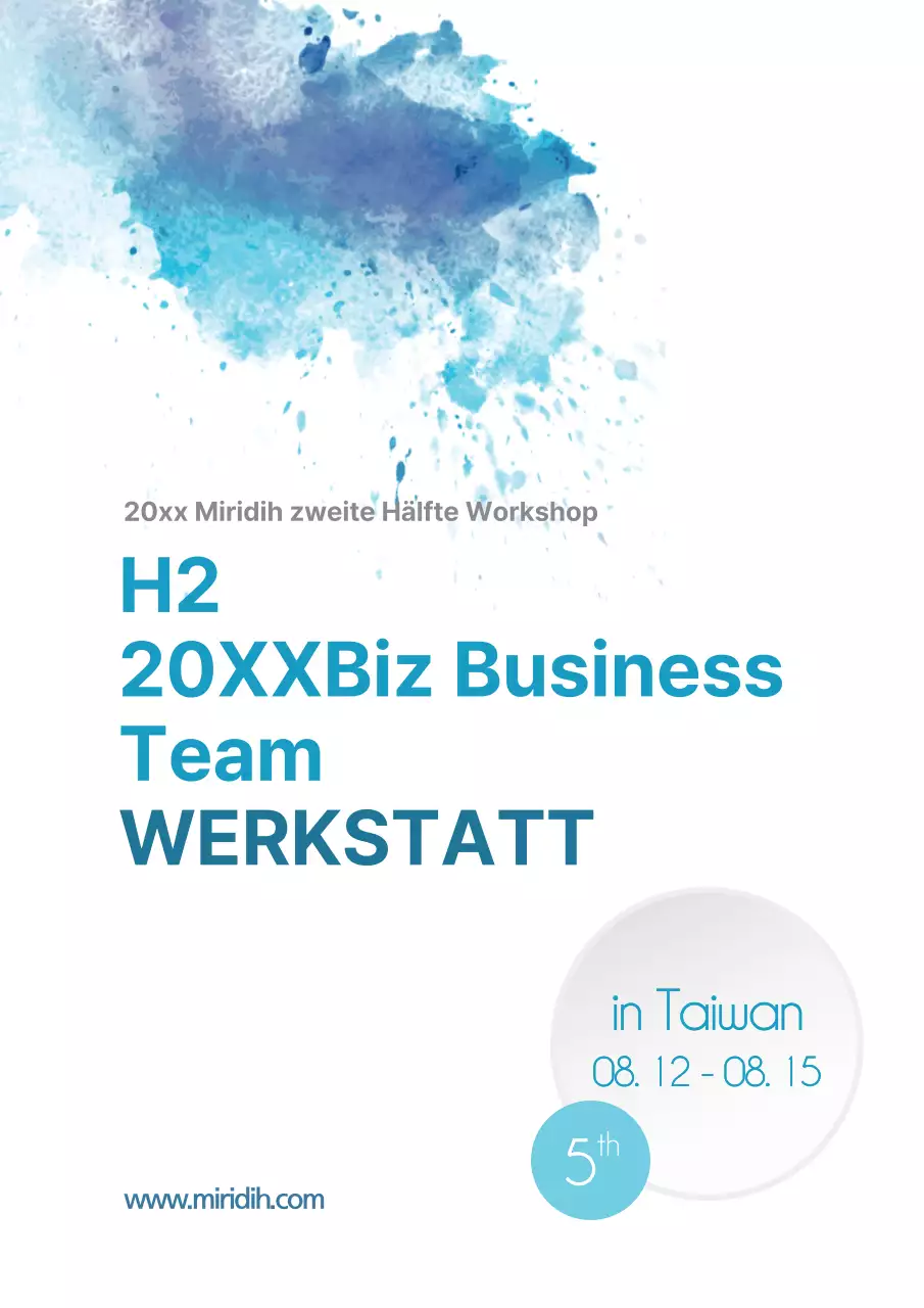 Young Executives Exchange mit blauem Aquarelleffekt