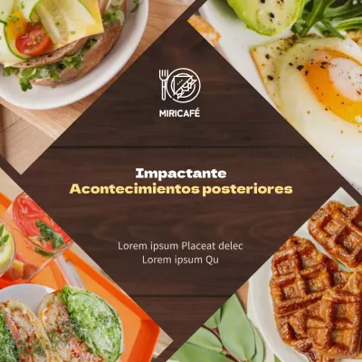 Un moderno café brunch en marrones y amarillos para reseñar y promocionar su evento