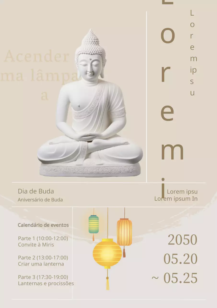 Promover um Festival das Lanternas do Dia de Buda branco e limpo
