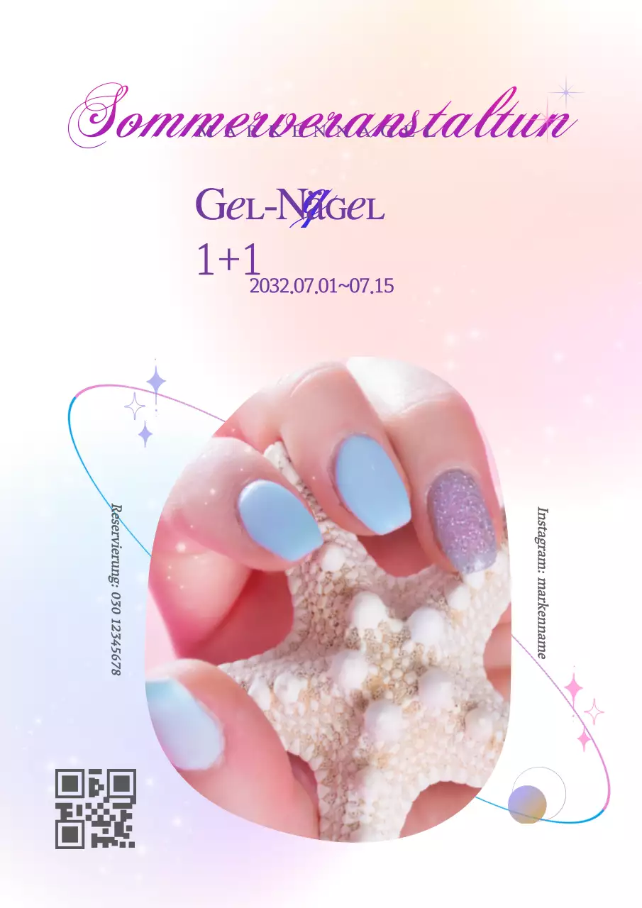 Gradient Foto in rosa und lilaHighlighted Nägel Sommer Veranstaltungen