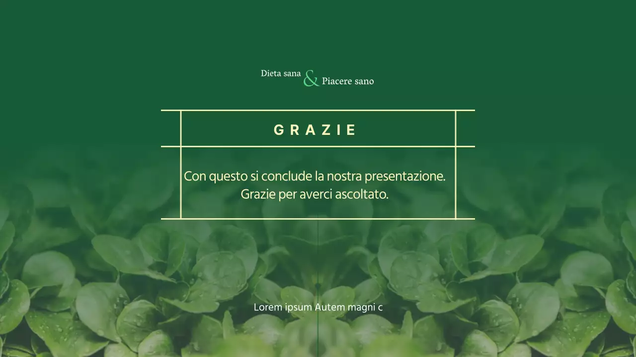 Tema verde e giallo: mangiare sano e piacere sano