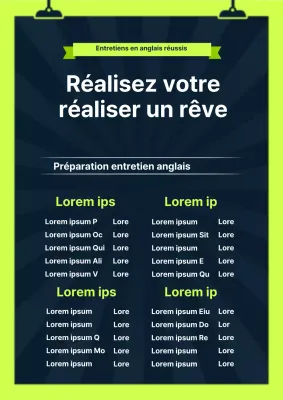 Dépliant simple de présélection d'entreprise en vert et noir