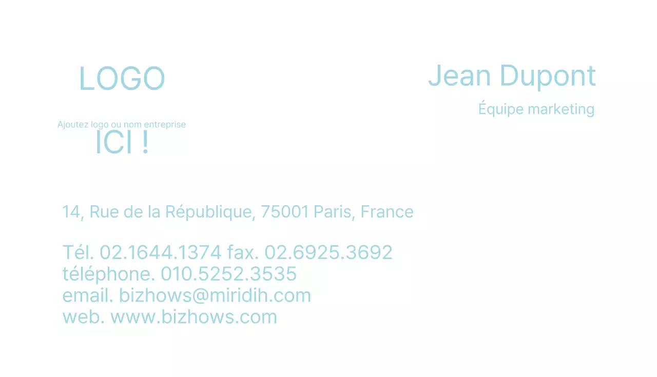 Carte de visite par défaut